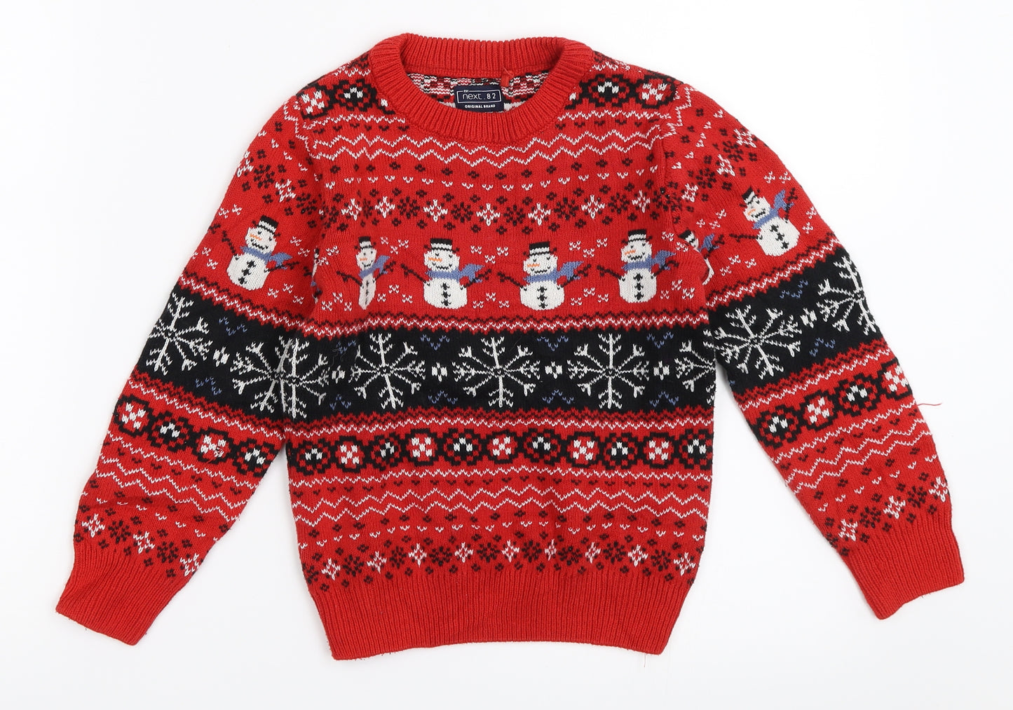 NEXT Boys Red Fair Isle  Pullover Jumper Size 5 Years  - christmas jumper