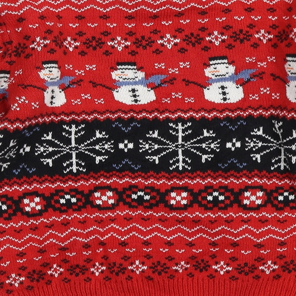 NEXT Boys Red Fair Isle  Pullover Jumper Size 5 Years  - christmas jumper