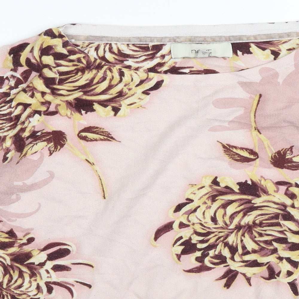 NEXT Womens Pink Floral  Pullover Jumper Size 14