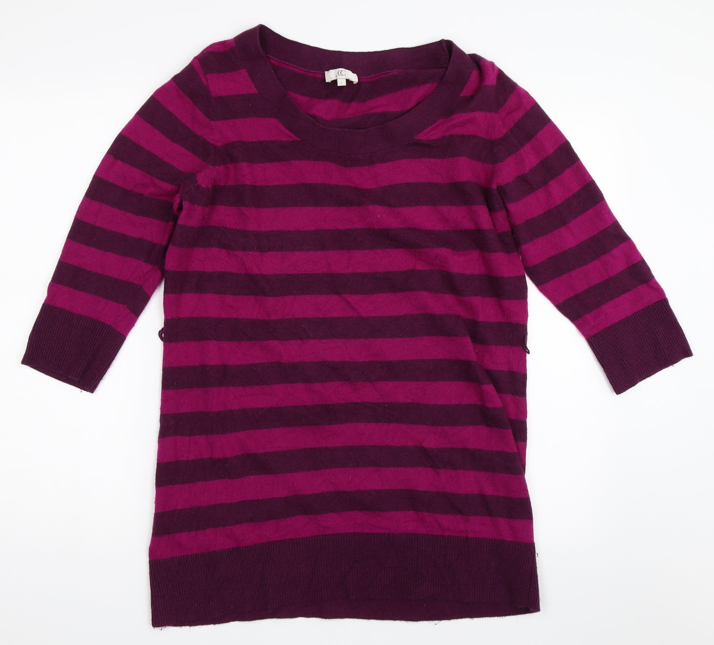 Country Casuals Womens Purple Striped  Tunic Jumper Size L