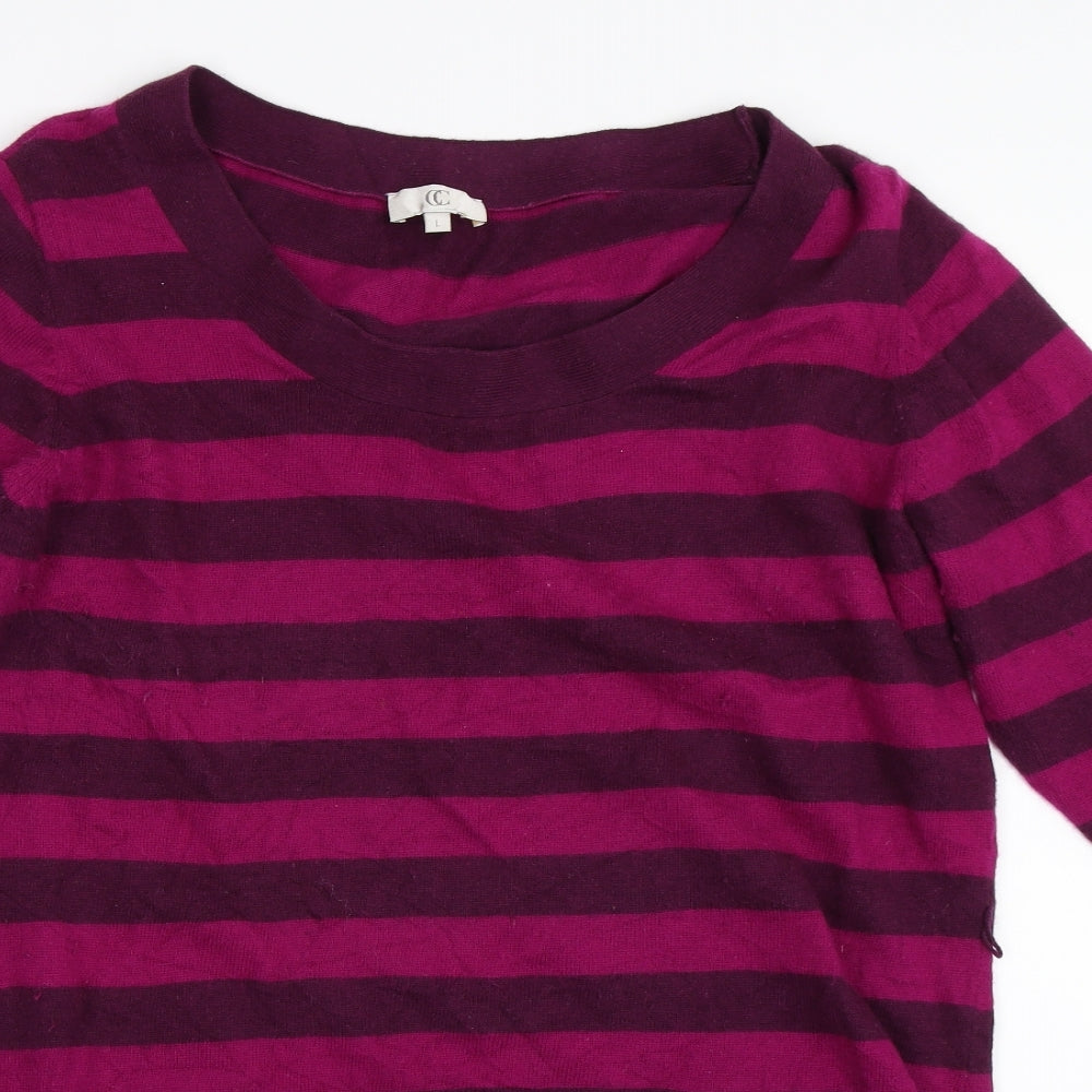 Country Casuals Womens Purple Striped  Tunic Jumper Size L