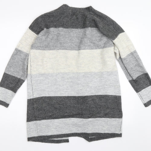 George Womens Grey Striped  Cardigan Jumper Size L