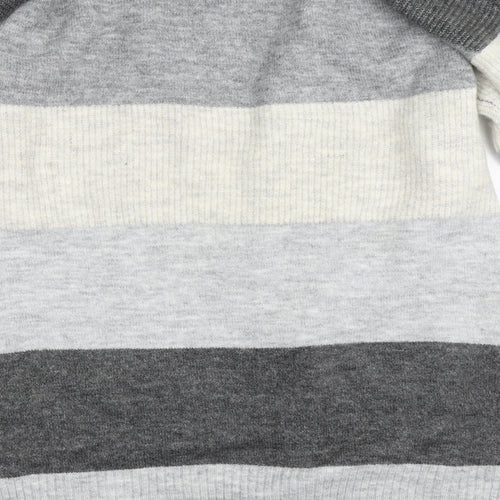 George Womens Grey Striped  Cardigan Jumper Size L