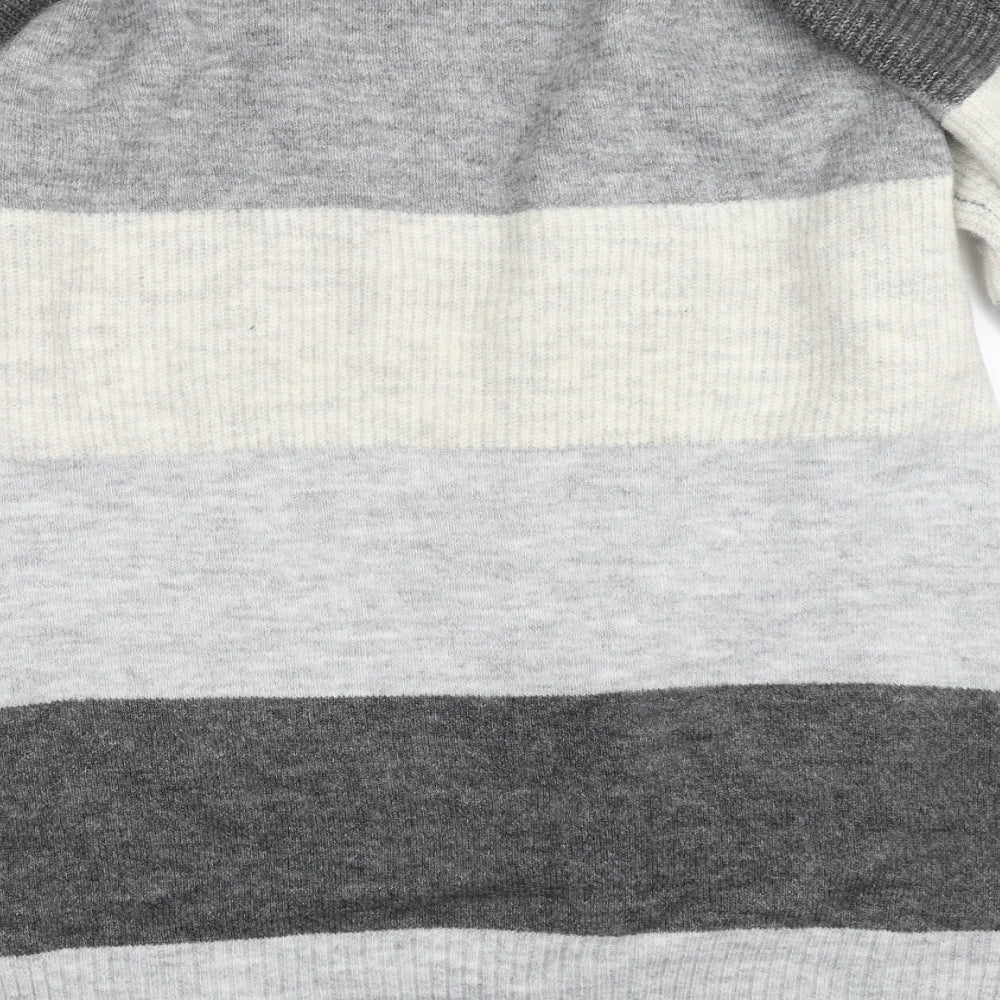 George Womens Grey Striped  Cardigan Jumper Size L