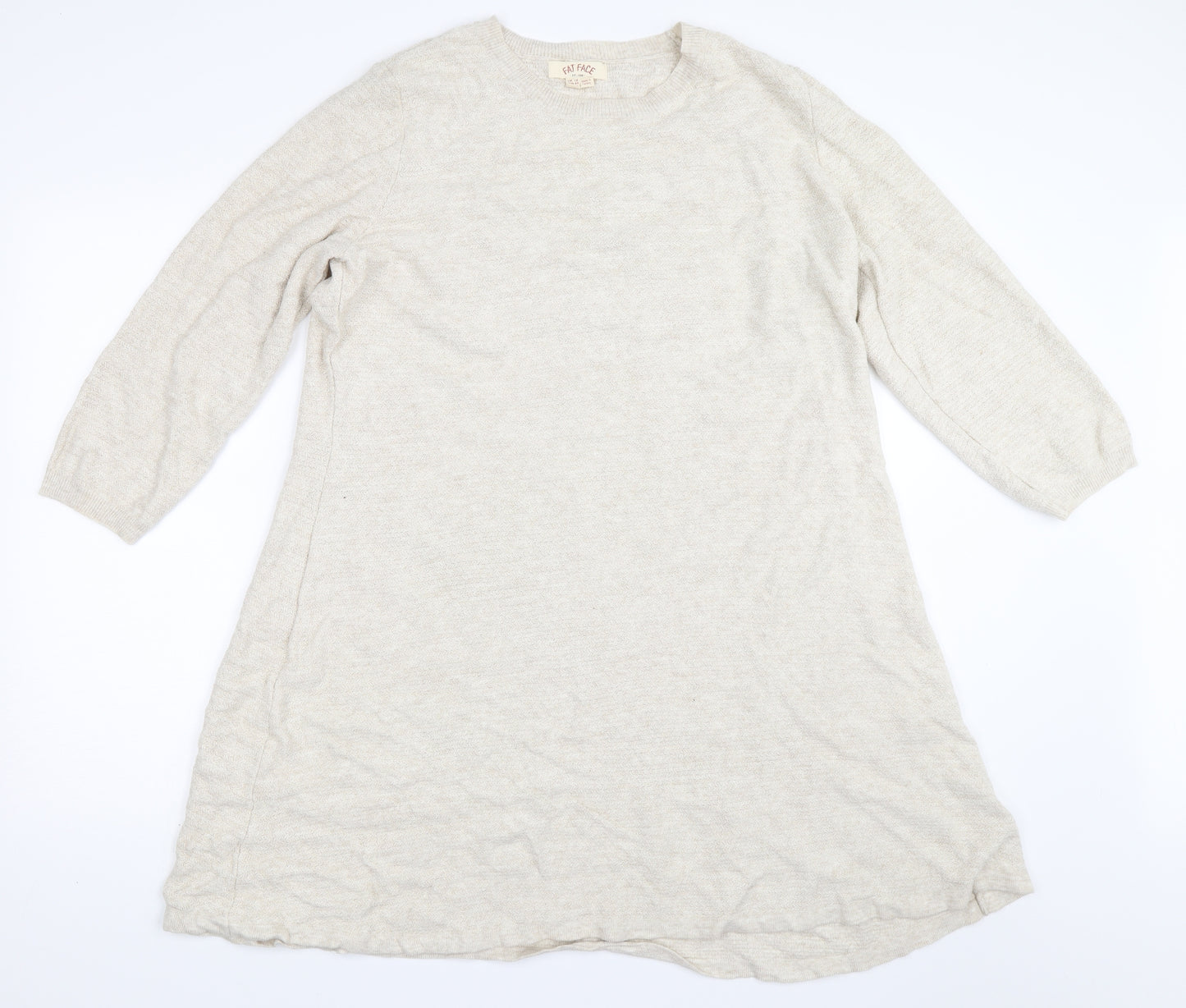 Fat Face Womens Beige   Jumper Dress  Size 18