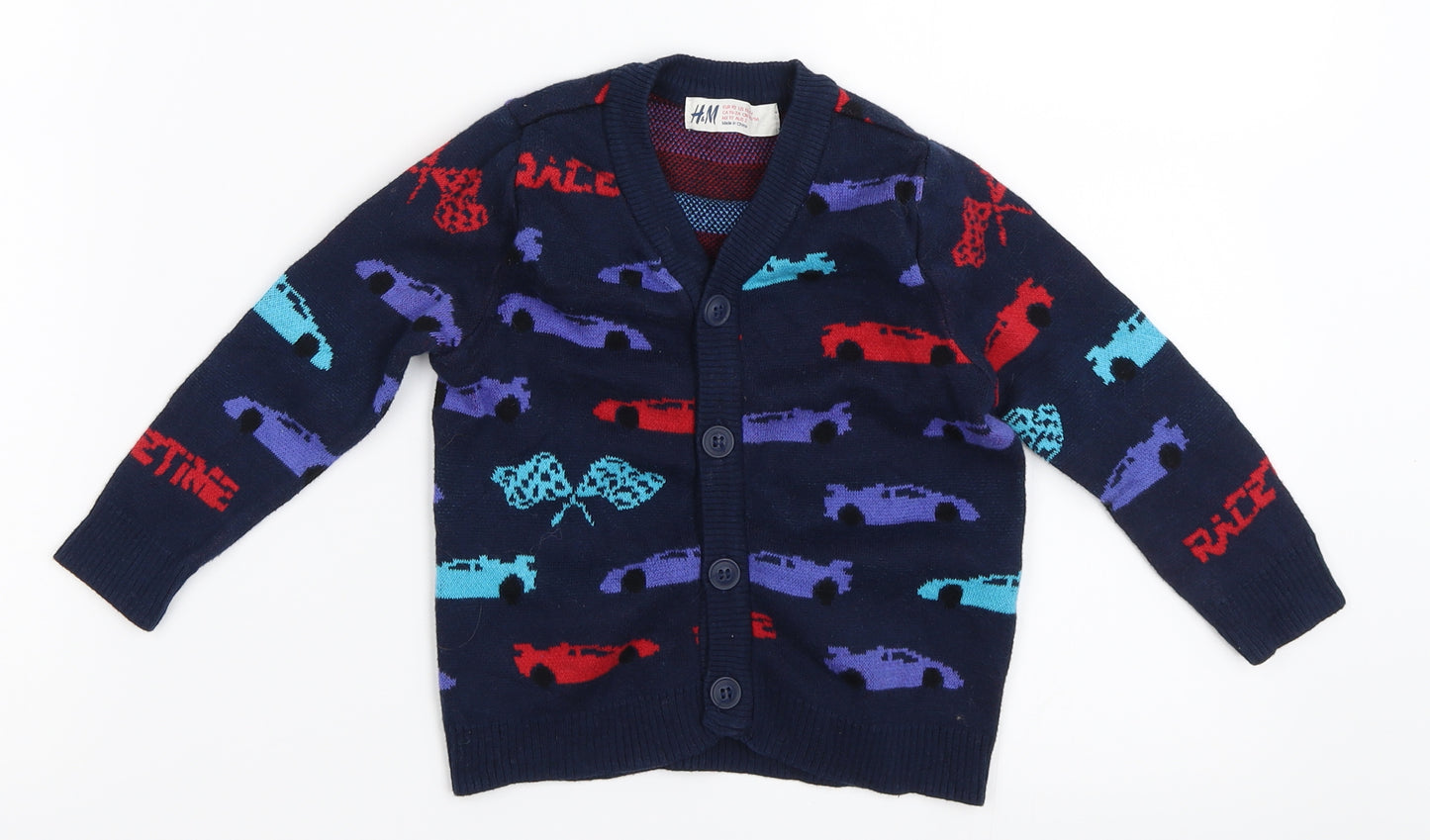 H&M Boys Blue   Cardigan Jumper Size 18-24 Months