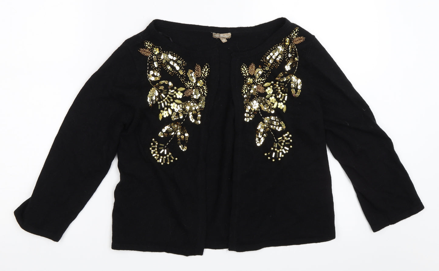 M&Co Womens Black   Cardigan Jumper Size 12