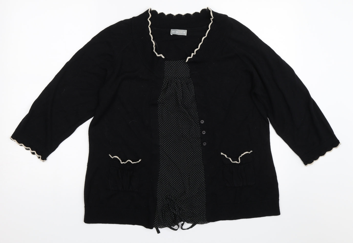 Per Una Womens Black   Cardigan Jumper Size 18