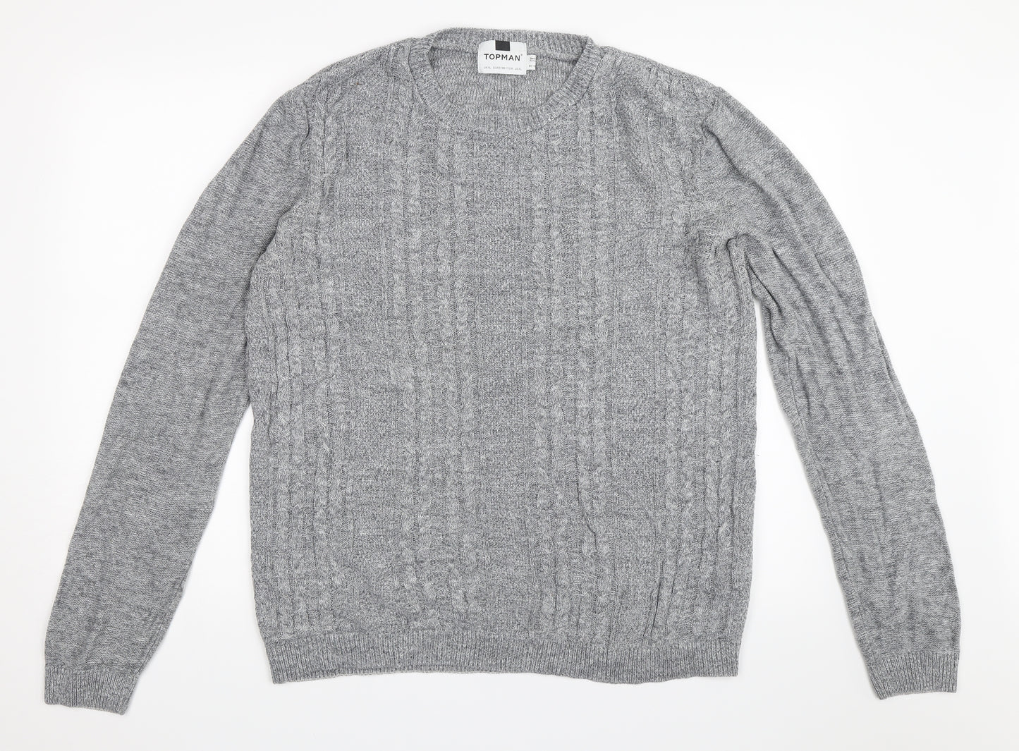 Topman Mens Grey   Pullover Jumper Size XL