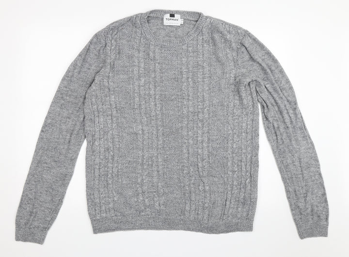 Topman Mens Grey   Pullover Jumper Size XL