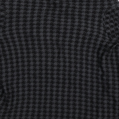 Elena Solano Womens Black Houndstooth  Cardigan Jumper Size S  - Waterfall Cardigan