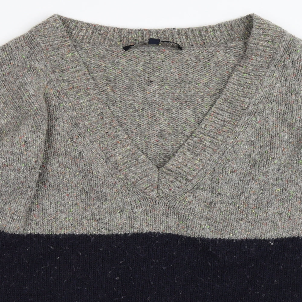 French Connection Womens Grey Striped  Pullover Jumper Size M