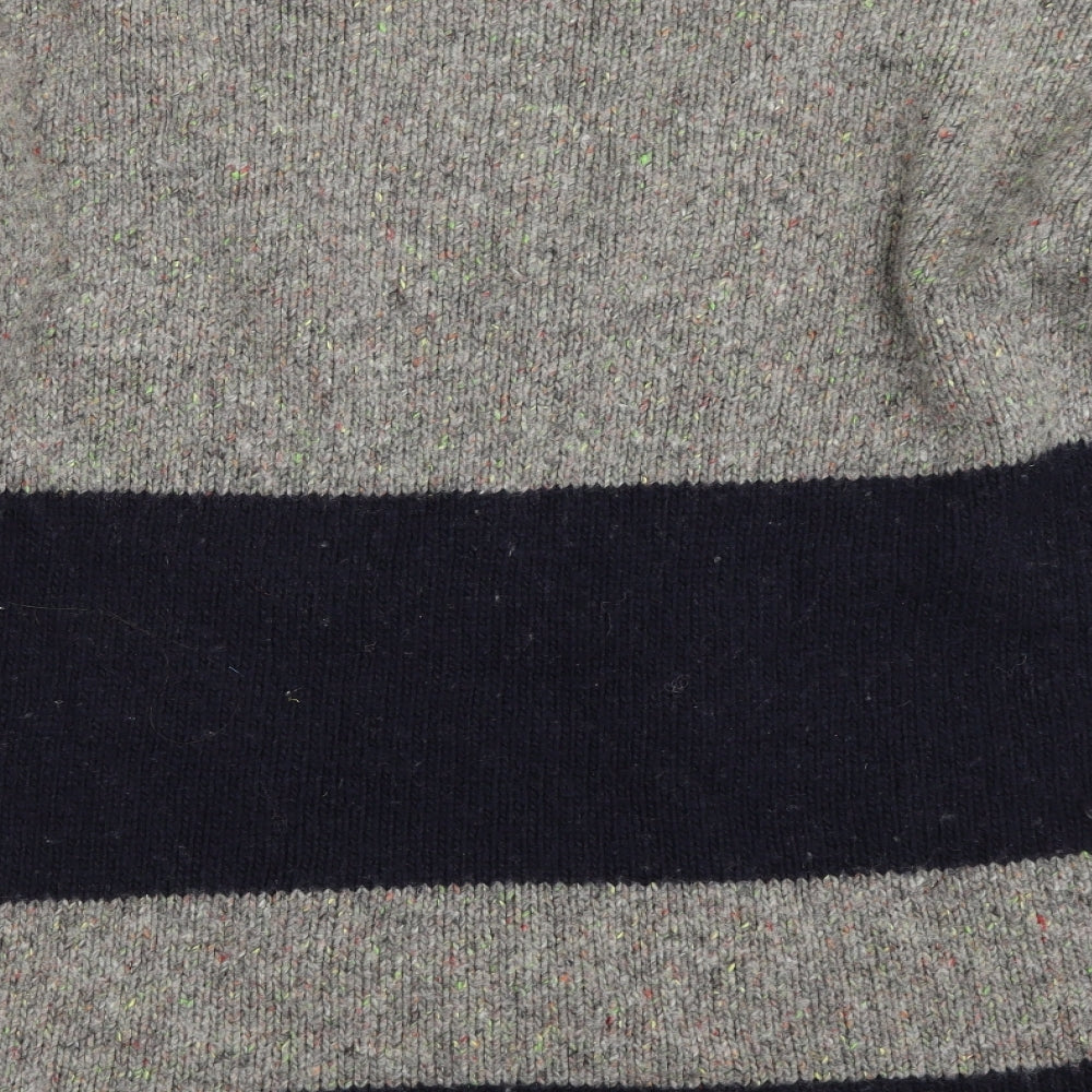 French Connection Womens Grey Striped  Pullover Jumper Size M