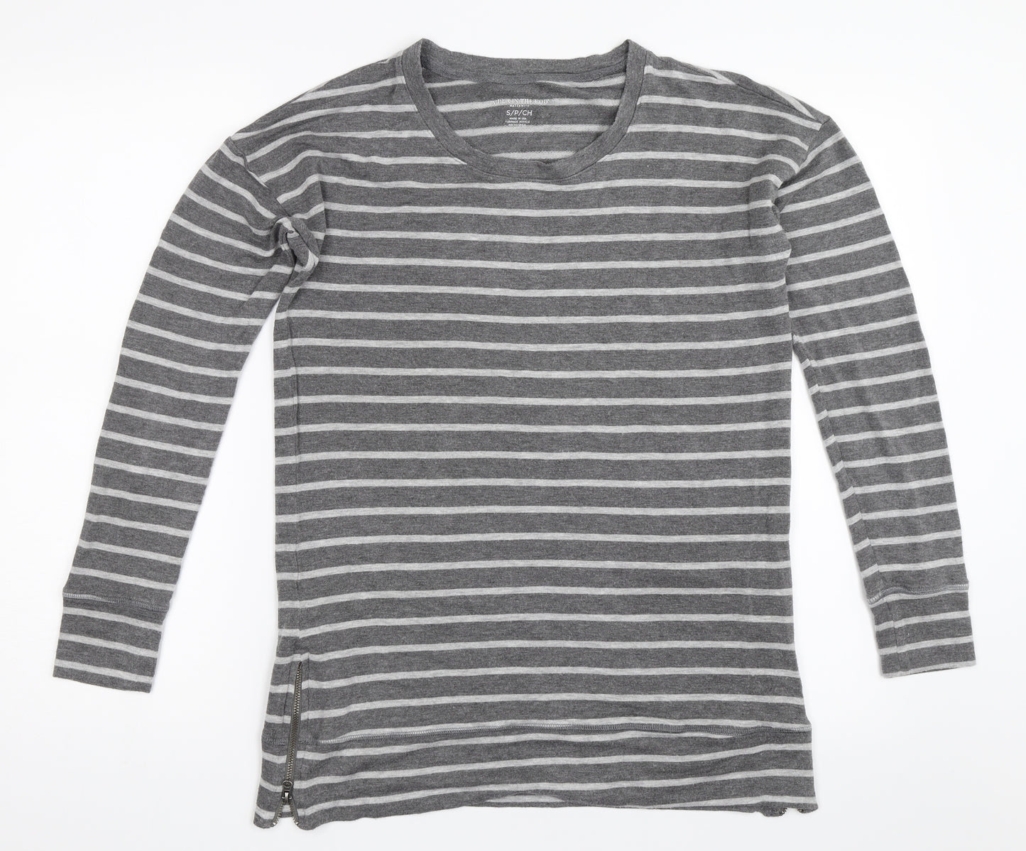 A Pea in the Pod Womens Grey Striped  Pullover Sweatshirt Size S