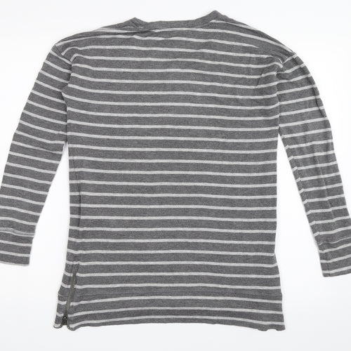 A Pea in the Pod Womens Grey Striped  Pullover Sweatshirt Size S
