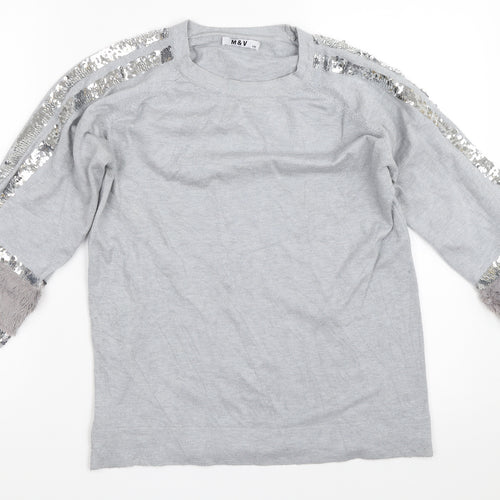 M&V Womens Grey   Pullover Jumper Size S
