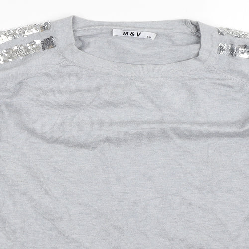 M&V Womens Grey   Pullover Jumper Size S