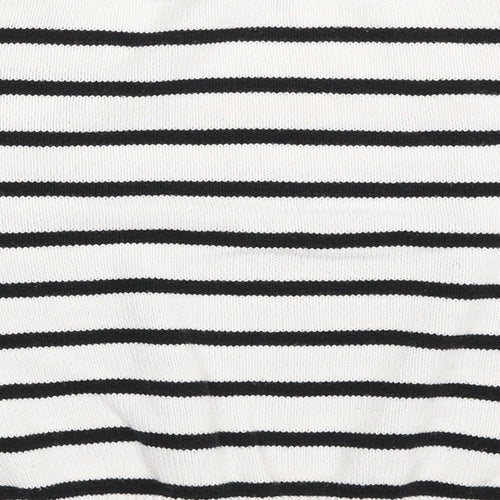 FOREVER 21 Womens White Striped  Pullover Jumper Size L