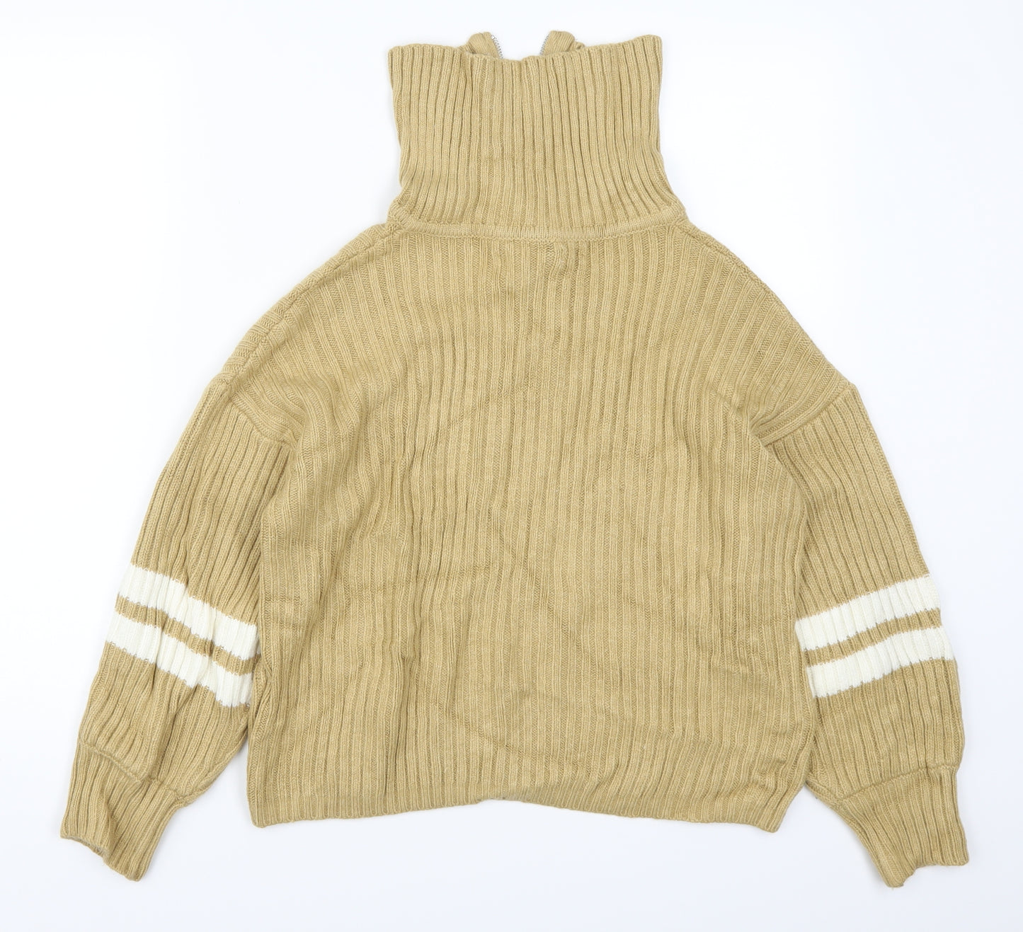 Neon Rose Womens Beige Striped  Pullover Jumper Size M