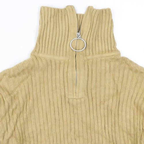 Neon Rose Womens Beige Striped  Pullover Jumper Size M
