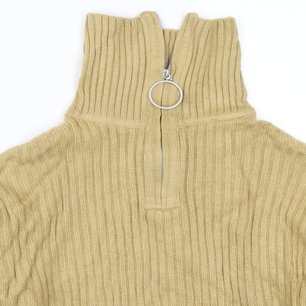 Neon Rose Womens Beige Striped  Pullover Jumper Size M