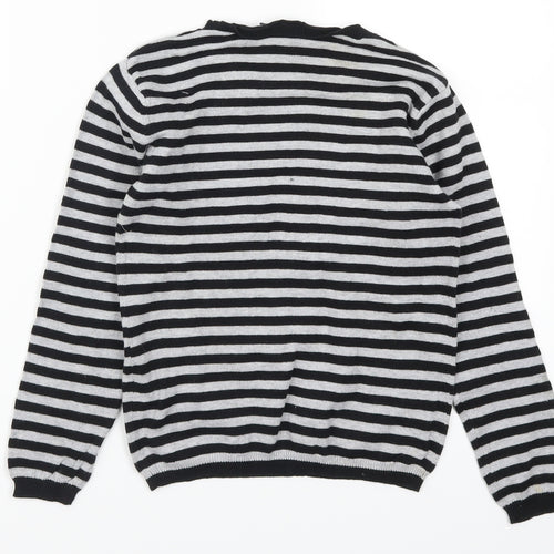 In Extenso Womens Grey Striped  Pullover Jumper Size 8