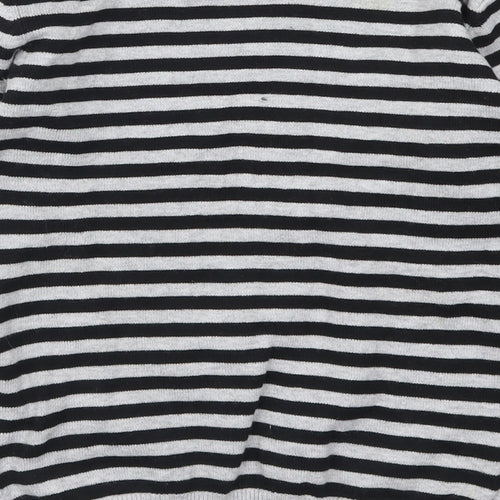 In Extenso Womens Grey Striped  Pullover Jumper Size 8