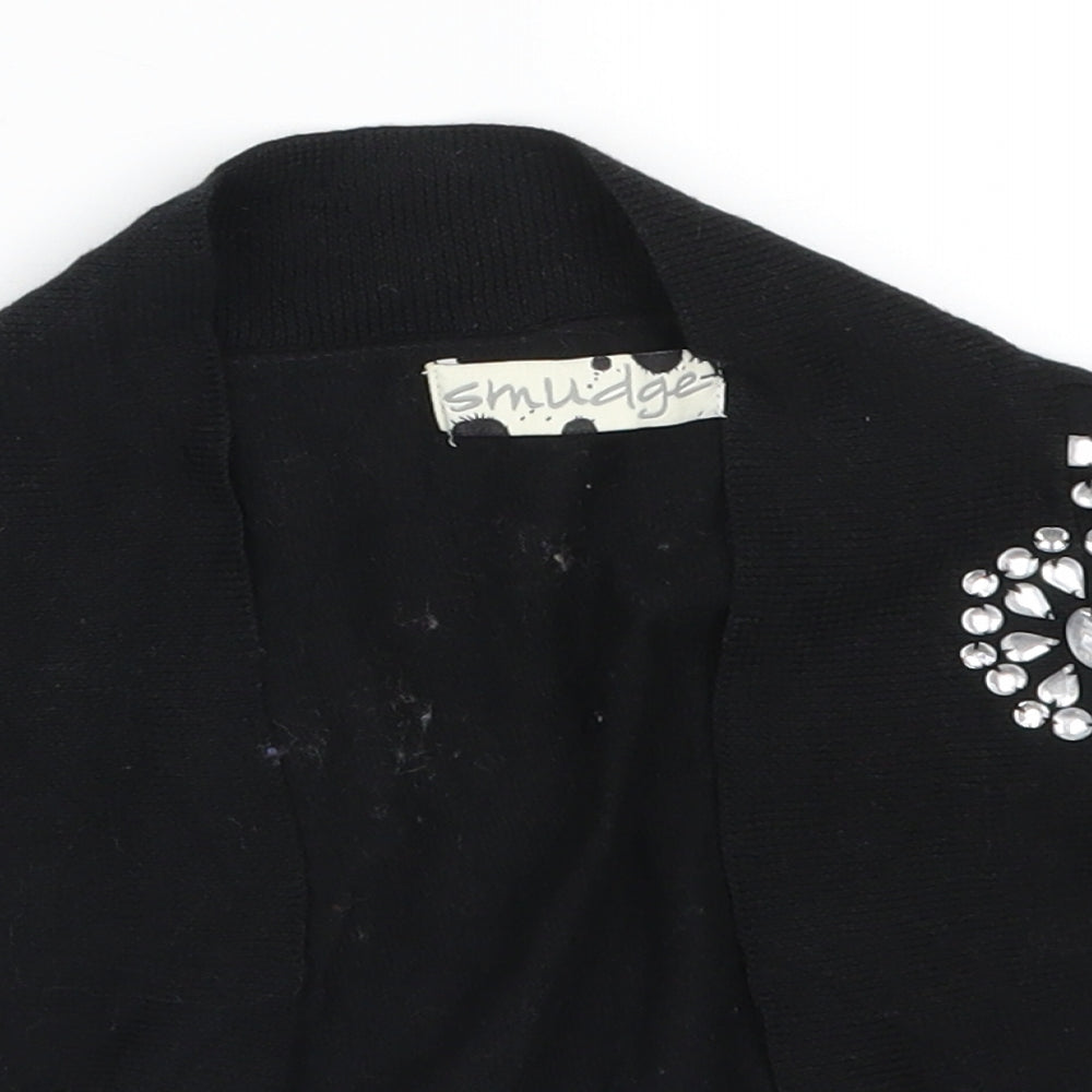 Smudge Womens Black   Cardigan Jumper Size S