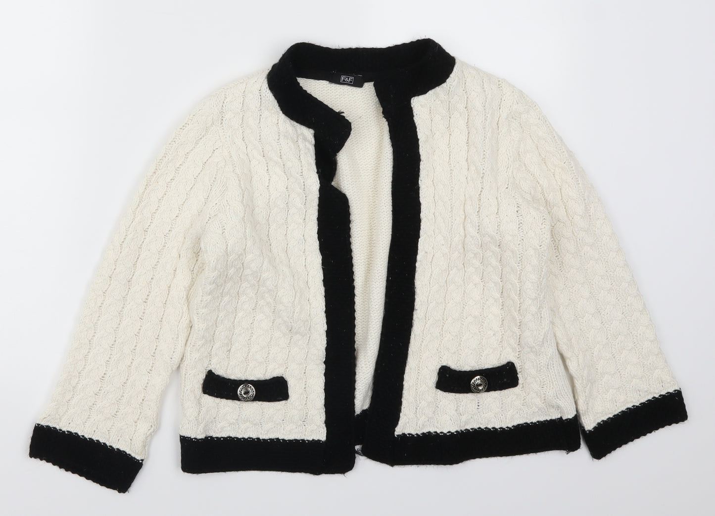 F&F Womens Beige   Cardigan Jumper Size 14  - Cream