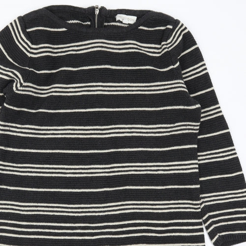 Monsoon Womens Grey Striped Knit Jumper Dress  Size S