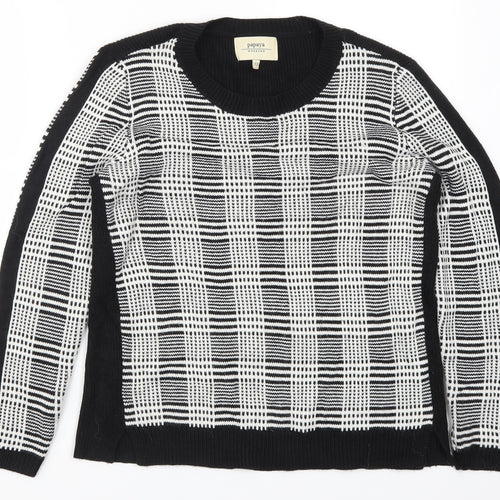 Papaya Womens Black Check Knit Pullover Jumper Size 12