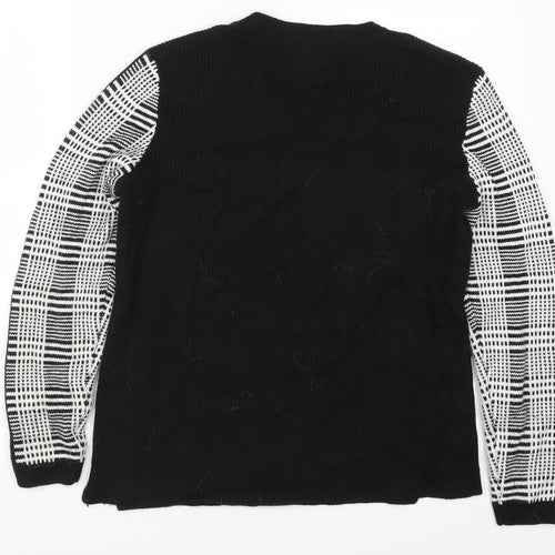 Papaya Womens Black Check Knit Pullover Jumper Size 12