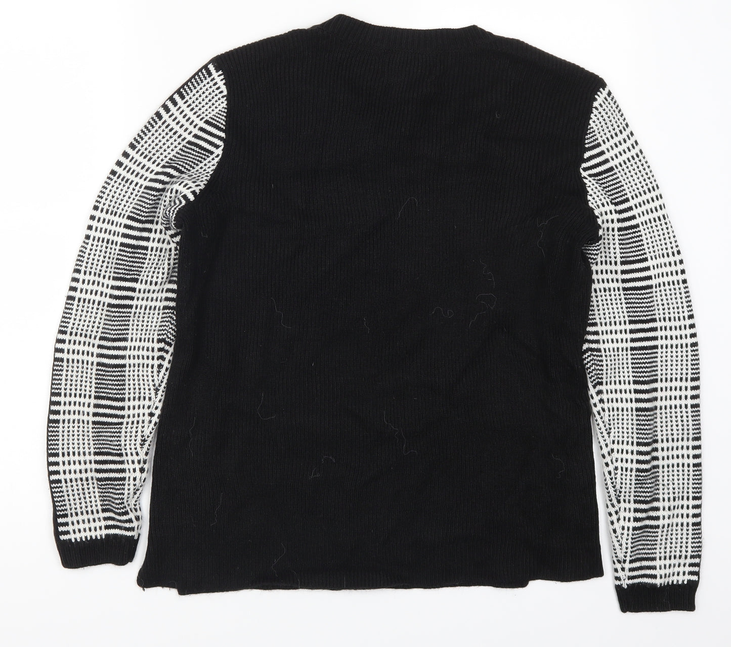 Papaya Womens Black Check Knit Pullover Jumper Size 12