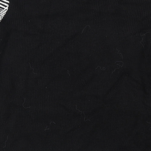 Papaya Womens Black Check Knit Pullover Jumper Size 12