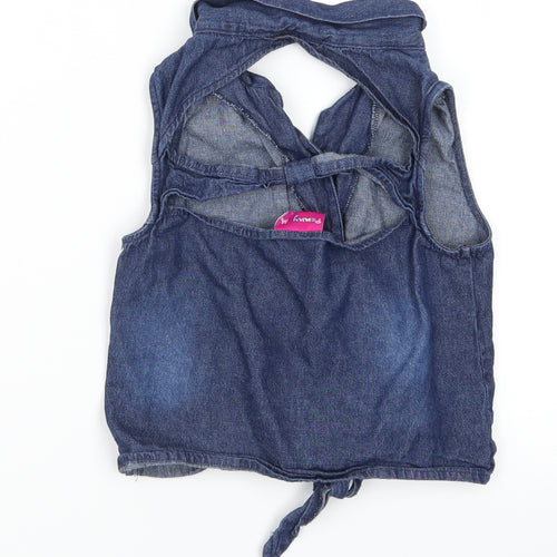 Penny M Girls Blue  Denim Basic Button-Up Size 7 Years