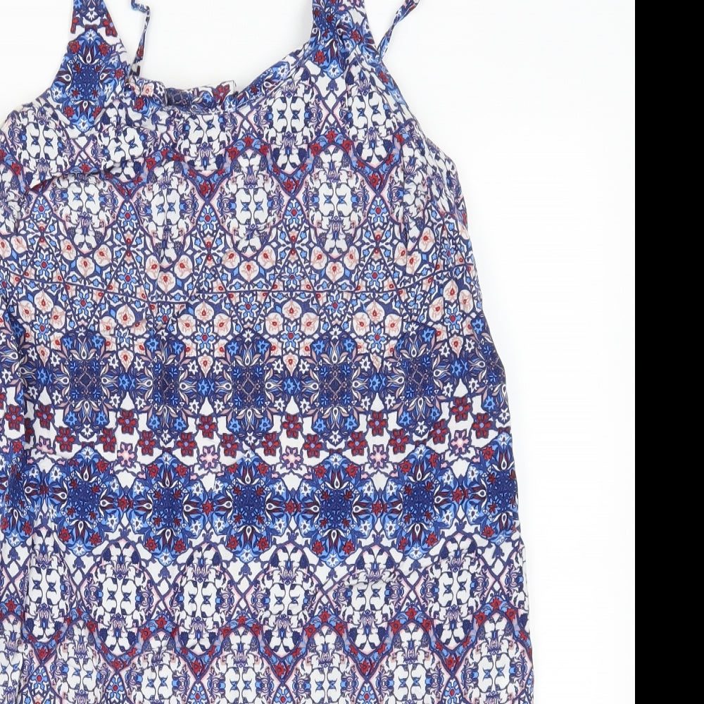Atmosphere Womens Blue Geometric  Tank Dress  Size 12