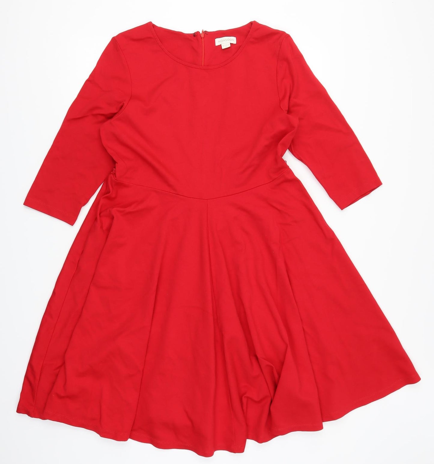 Monsoon Womens Red   Skater Dress  Size 18