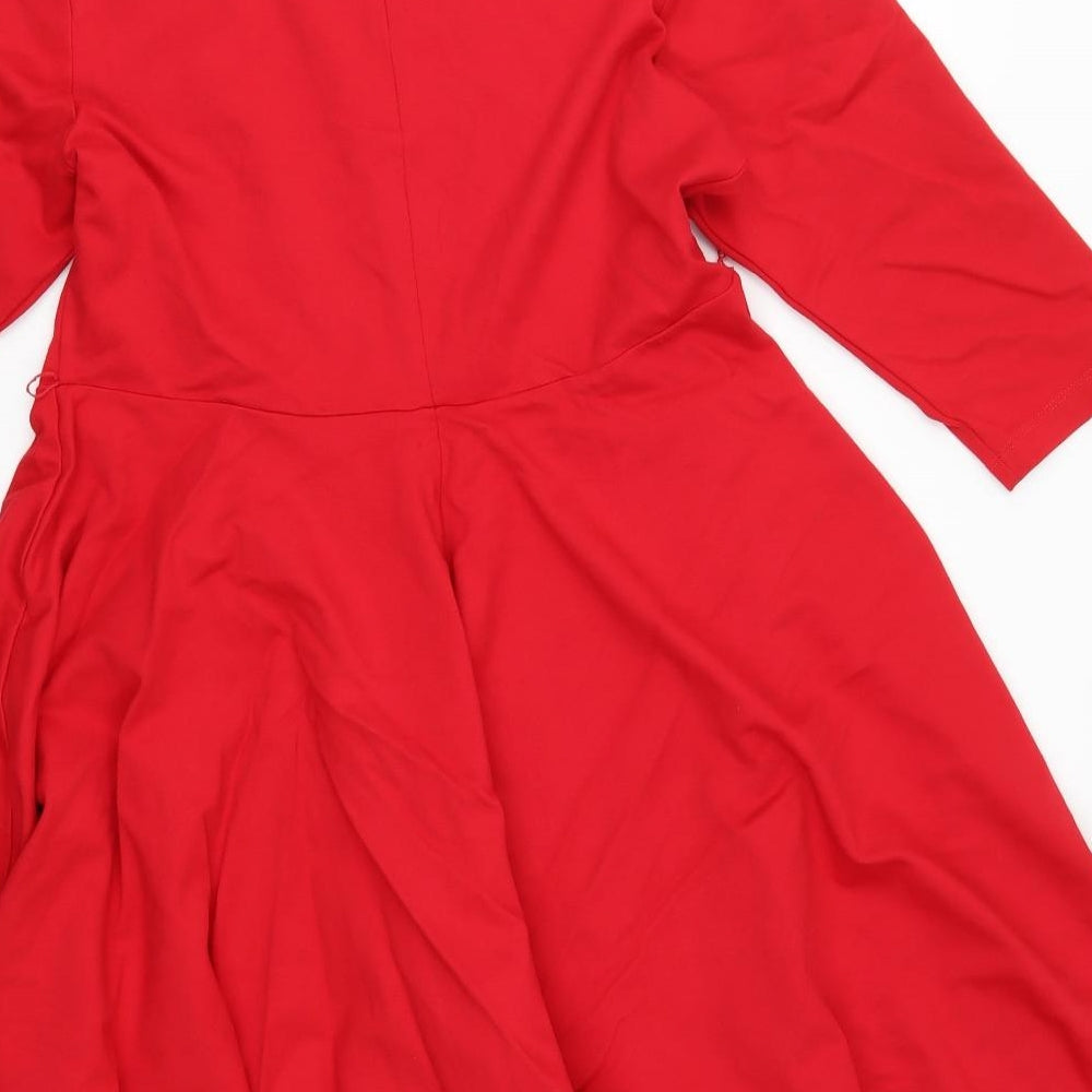Monsoon Womens Red   Skater Dress  Size 18