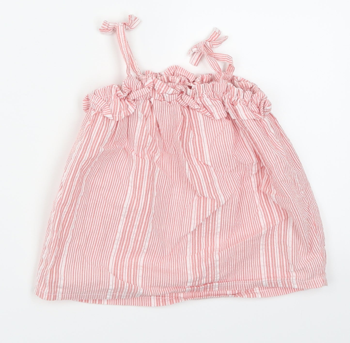 Fred & Flo Girls Pink Striped  Basic Tank Size 18-24 Months