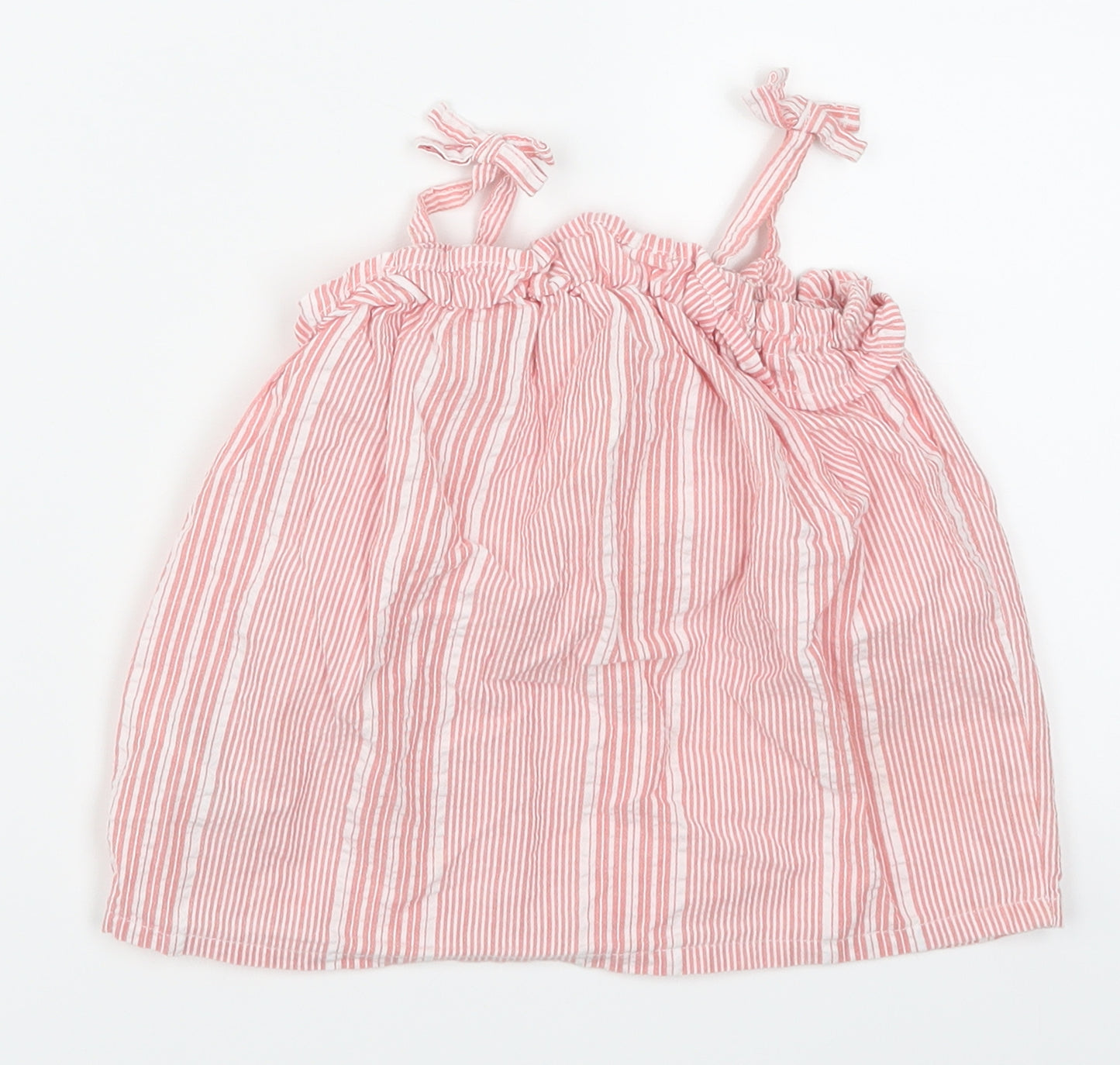 Fred & Flo Girls Pink Striped  Basic Tank Size 18-24 Months