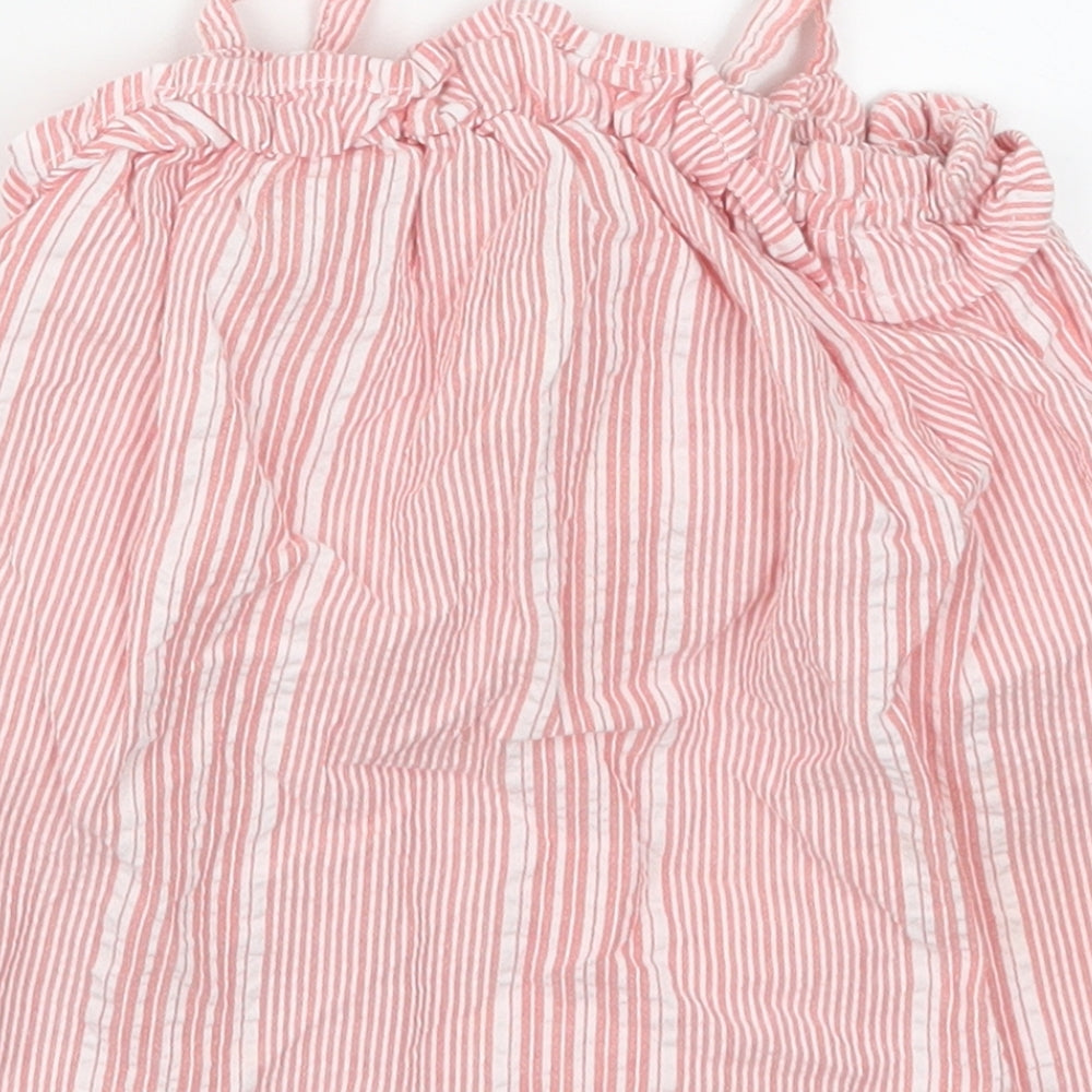 Fred & Flo Girls Pink Striped  Basic Tank Size 18-24 Months