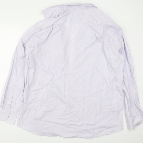 Marks and Spencer Mens Purple Check   Dress Shirt Size 18.5