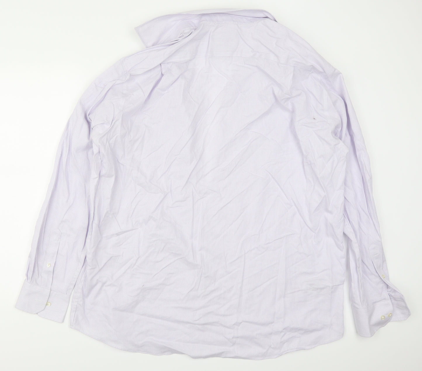 Marks and Spencer Mens Purple Check   Dress Shirt Size 18.5