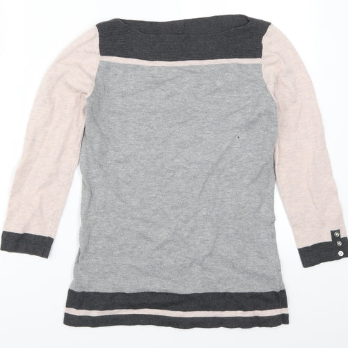 NEXT Womens Grey   Pullover Jumper Size 8  - Colour Block Pink