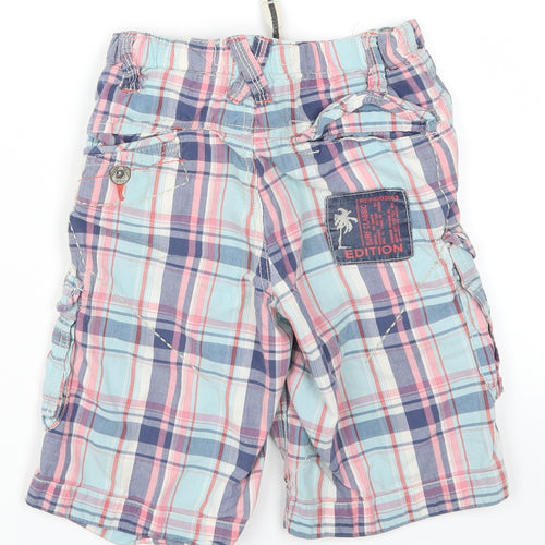 NEXT Boys Blue Check  Cropped Trousers Size 7 Years - Pink