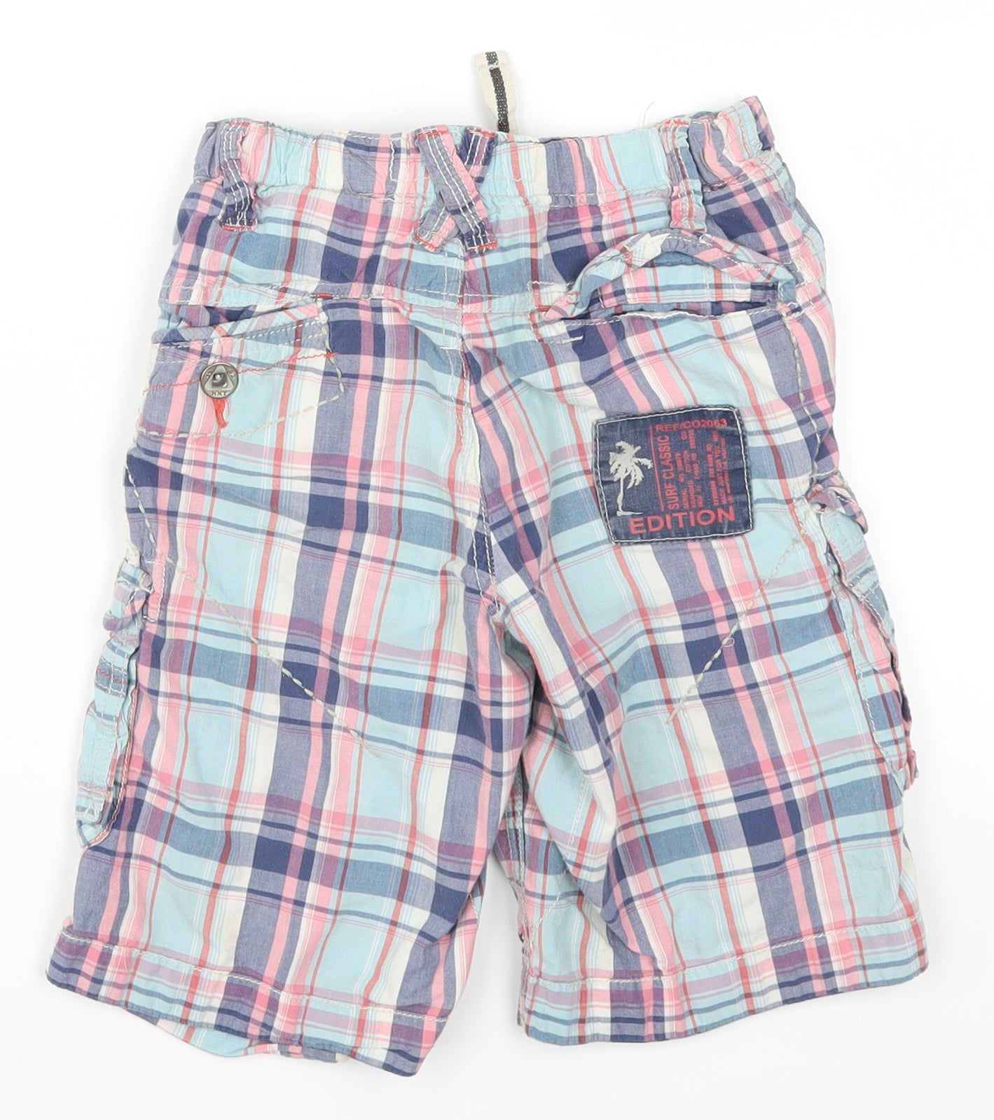 NEXT Boys Blue Check  Cropped Trousers Size 7 Years - Pink