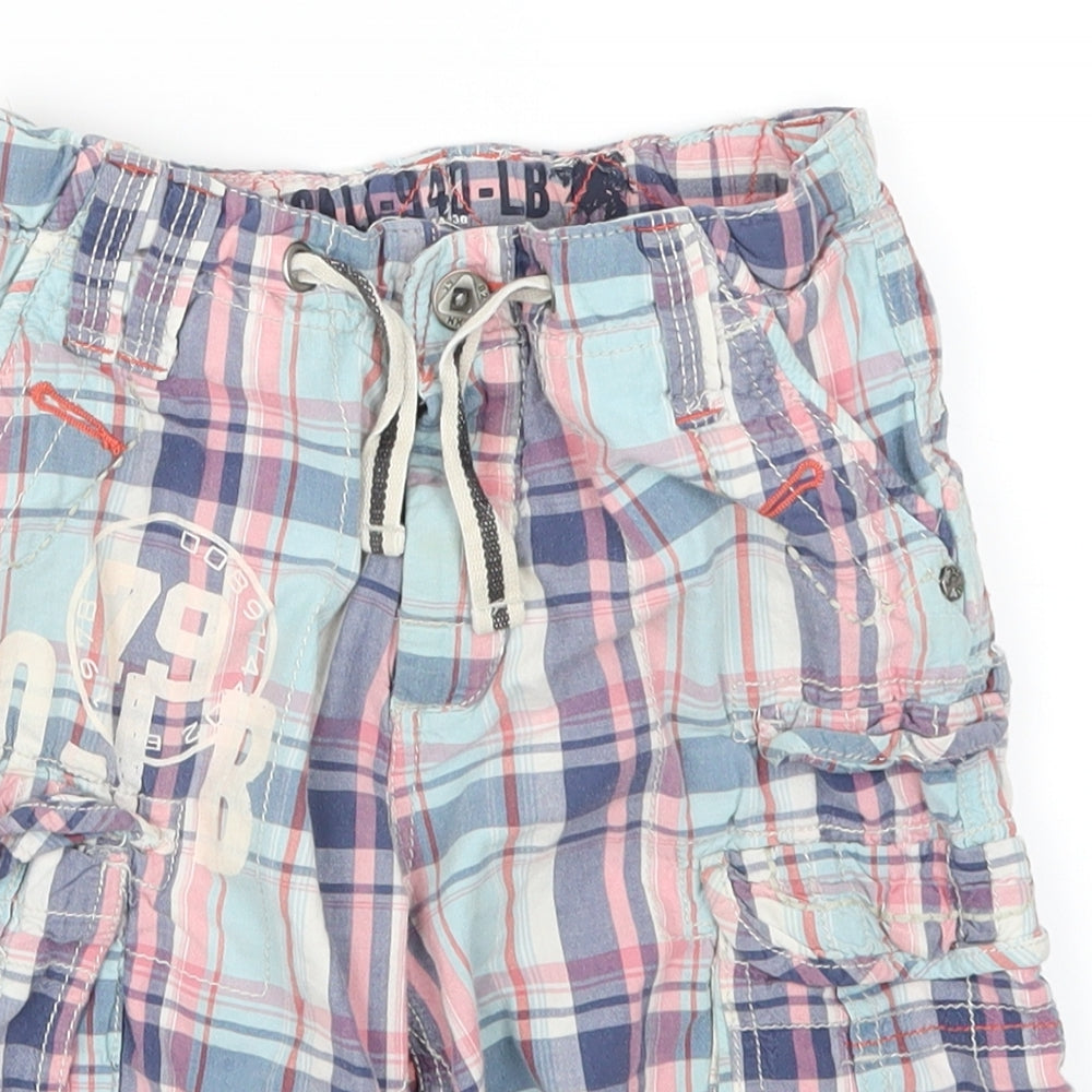 NEXT Boys Blue Check  Cropped Trousers Size 7 Years - Pink