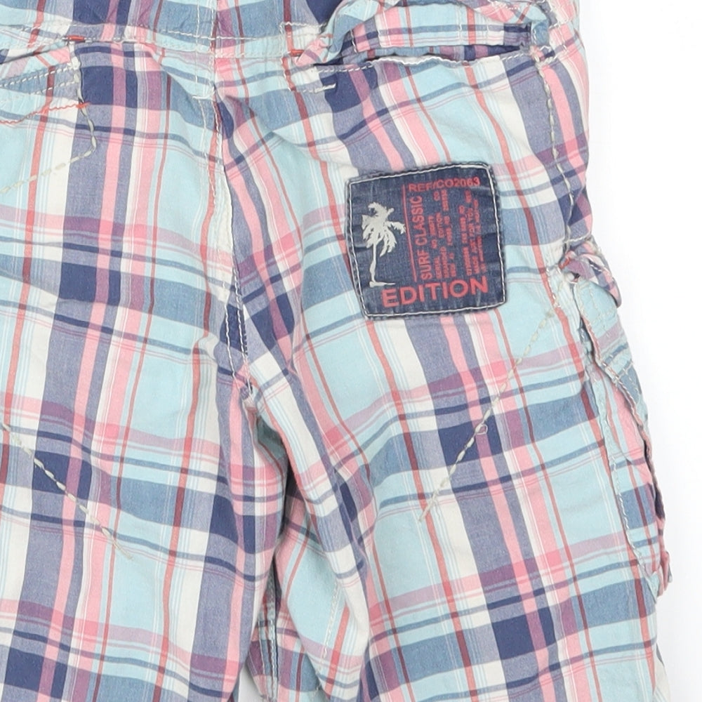 NEXT Boys Blue Check  Cropped Trousers Size 7 Years - Pink