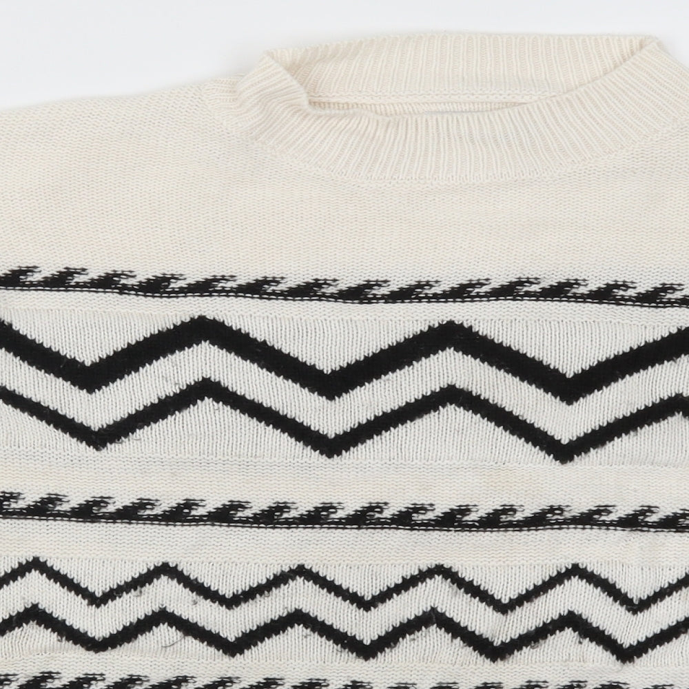 Papaya Womens Beige Striped  Pullover Jumper Size M  - Zig Zag
