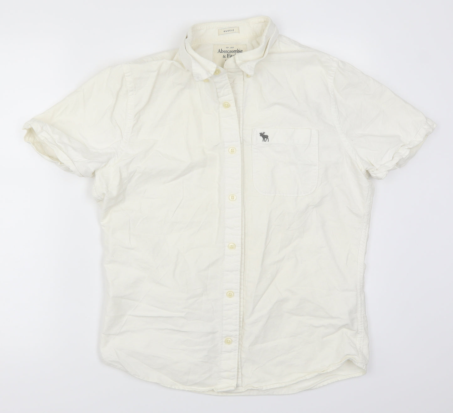 Abercrombie & Fitch Mens White    Button-Up Size M